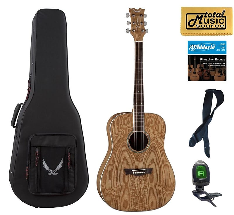 Dean Guitars AX DQA GN  LLPACK  Acoustic Guitar Lightweight Case Bundle image 1