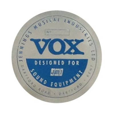 Large Silver Vox Speaker Sticker  - Manufactured by North Coast Music, Licensed by Vox Amplification image 1