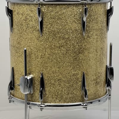 Premier 18/12/14/14/5x14" 1960's VIDEO Vintage "C58" Gold Sparkle Drum Set - Owned by Charlie Persip image 20