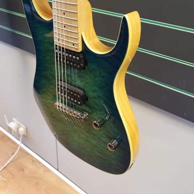 Lindo LDG7X Turquoise burst 7 String Electric Guitar image 3