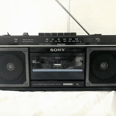 Vintage 80's Black SONY Radio Cassette Portable Stereo Boom Box CFS-1200  READ