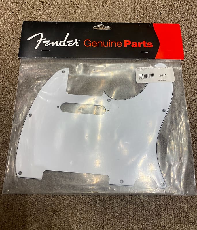 Fender Telecaster Pickguard, 3-ply, Standard, White | Reverb