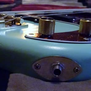Fender / Warmoth FRANKENSTEIN PJ bass  Surf Green with Wenge neck block inlays image 6