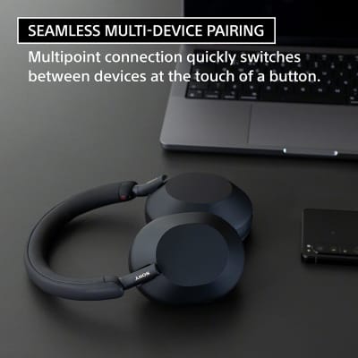 Sony WH-1000XM5 Wireless Noise Canceling Headphones (Black) Pro Stand Kit image 7