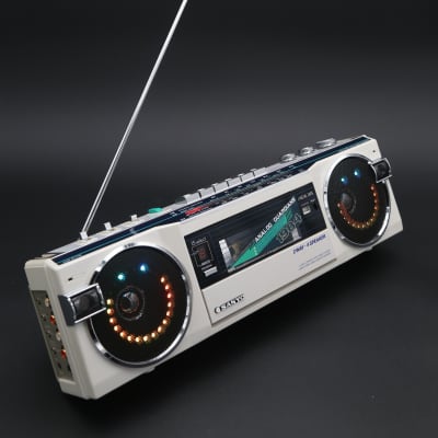 1984 Sanyo M7770K Boombox, upgraded with Bluetooth, Rechargeable Battery and an LED Music Visualizer image 13