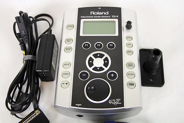 Roland TD-9 V-Drum Brain Module includes manuals mount