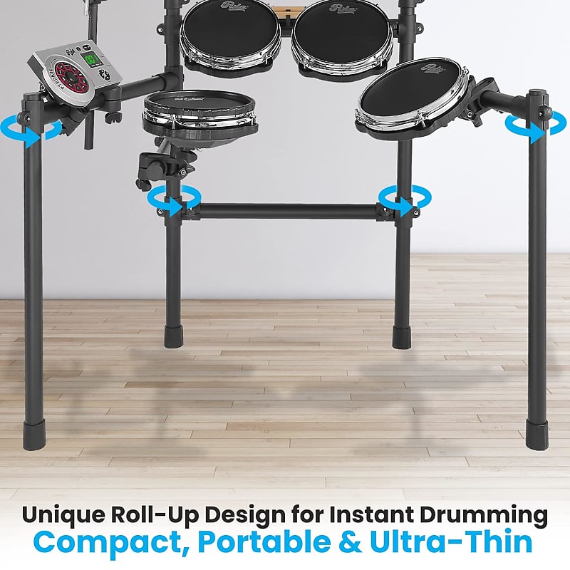 Aerodrums Portable Electronic Drum Set - Air Drum Sticks & Pedals -  Practice Drum Accessory more Quiet than