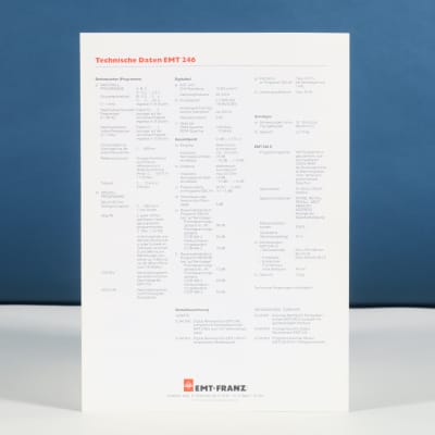 EMT 246 Digital Reverberator original brochure & price list image 2