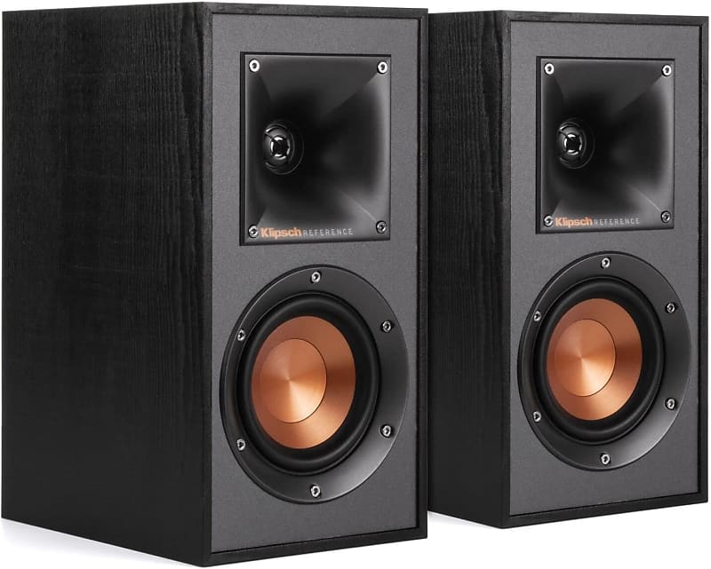 Klipsch R-41M Powerful Detailed Bookshelf Home Speaker Set of 2 Black  			