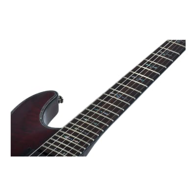 Schecter Hellraiser C-1 FR 6-String Mahogany, Quilted Maple Electric Guitar with Battery Compartment (Right-Handed, Black Cherry) image 7