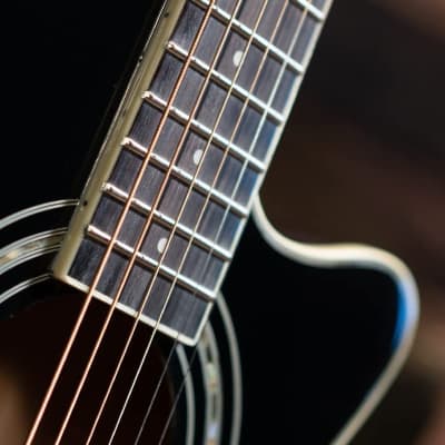 Washburn Festival Series Model EA10B Black Acoustic Electric Petite Jumbo Guitar image 5