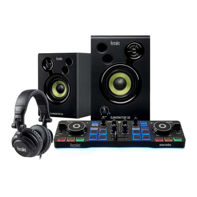Hercules DJ Starter Bundle with Serato DJ Lite Controller & DJMonitor 32 Active Speakers With Headphones, Laptop Stand and Knox Gear 4-Port USB 3.0 Hub image 2