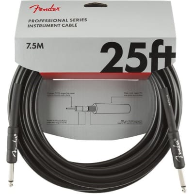 Fender Professional Instrument Cable, 7.6m/25ft, Black for sale