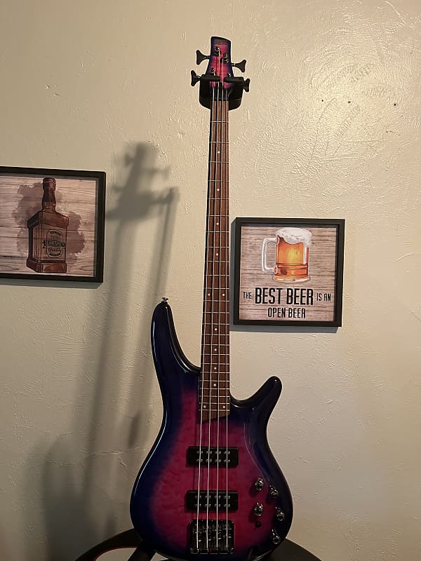 Ibanez sr400eqm quilted maple electric deals bass violet ocean sunset burst