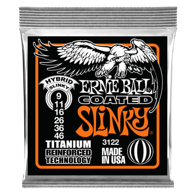 Ernie Ball Hybrid Slinky Coated Titanium RPS Electric Guitar Strings - 9-46 Gau image 1