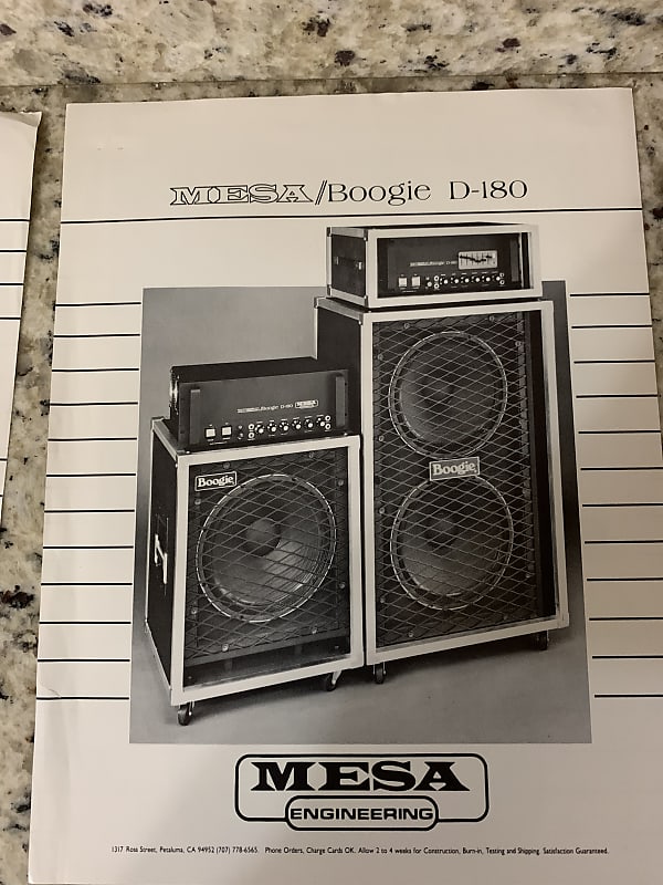 Mesa Boogie D-180 Amp Brochure 80’s | Reverb