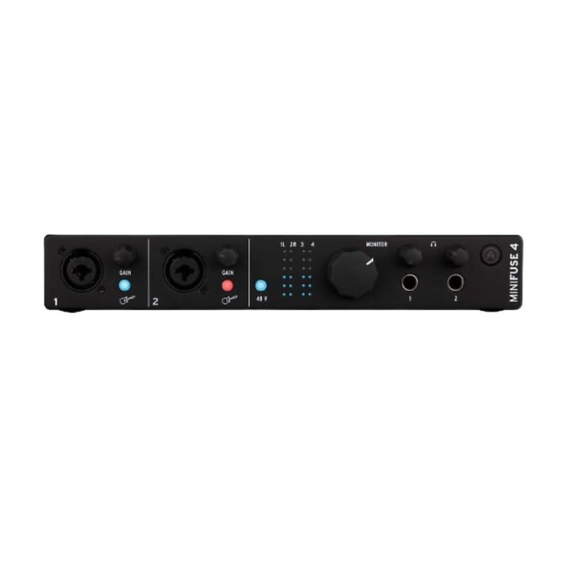 Arturia MiniFuse 4 Portable Audio/MIDI USB Recording Interface with Type-C Connectivity for Music Production (4 Inputs/Outputs, Black) image 1