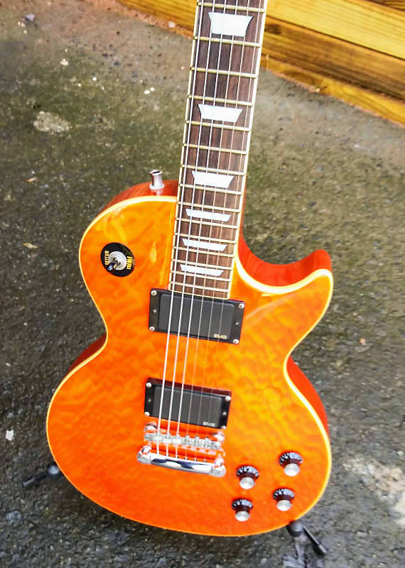 2003 Epiphone Les Paul Standard / Orange Quilt Top / Grovers Reverb