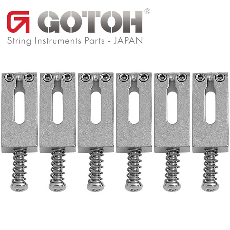 Gotoh S22C Set of 6 Steel Tremolo/Bridge Replacement Saddles 10.8mm Width CHROME image 1