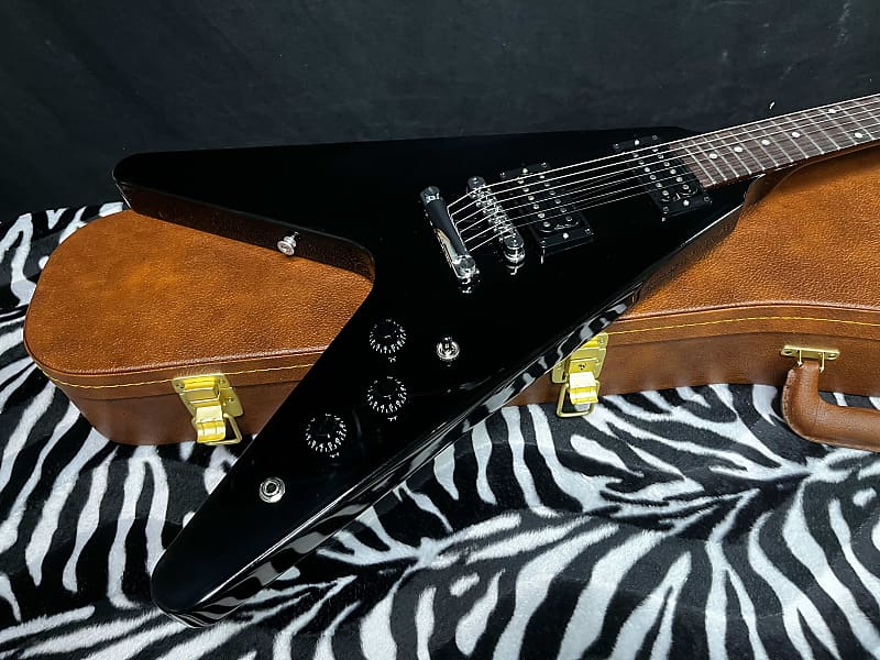 OPEN BOX 2023 Gibson '80s Flying V Ebony 6.3lbs - Authorized Dealer- In Stock Ready to Ship! G00299 - SAVE BIG! image 1
