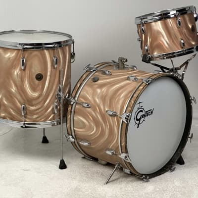 Gretsch 20/12/16" 1960's Round Badge Drum Set - Sunset Satin Flame image 3