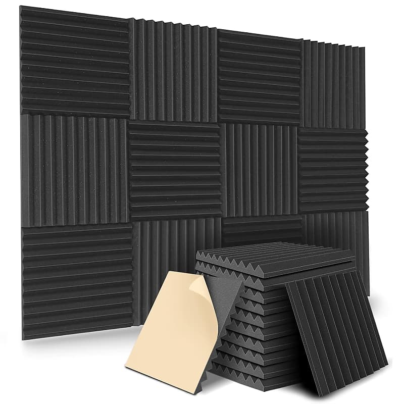 Double-Sided Acoustic Foam Panel Mounting Squares, 48-Pack, Studio-Grade  Adhesive Tape, Heavy Duty Bond To Acoustic Panels/Soundproof Foam, No Wall  Residue (For 12 Standard Panels)