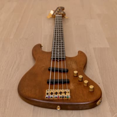 Moon JJ-5 Jazz Bass Five String Mahogany Body w/ Bartolini Pickups, Gold Hardware, Case image 10