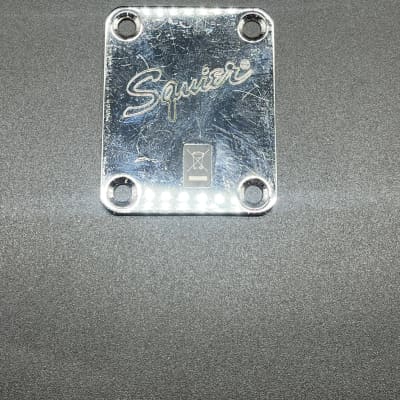 Used Squier by Fender  Chrome Neck Plate part for guitar image 2
