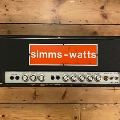 Vintage Simms watts Ap100 Valve / Tube Guitar Amp  EL34's 1971 for sale