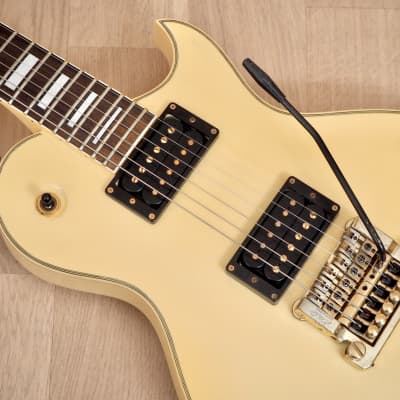 1990 Aria Pro II PE-Deluxe KV Vintage Electric Guitar Ivory w/ USA Kahler 2220B, Japan image 7