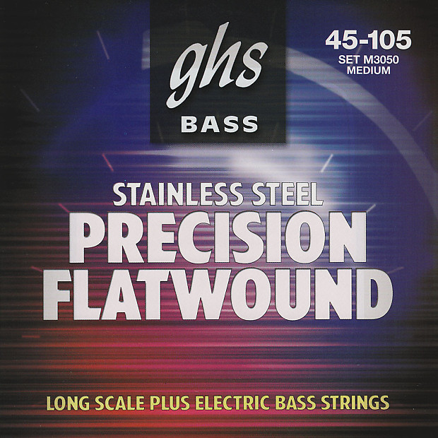 Immagine GHS Precision Flatwound Long Scale Plus Medium Electric Bass Strings 45-105 - 1