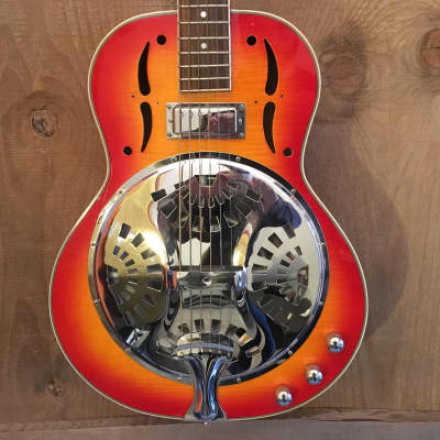 Jay Turser JT-900RES Resonator Acoustic Electric Guitar Cherry Sunburst image 2