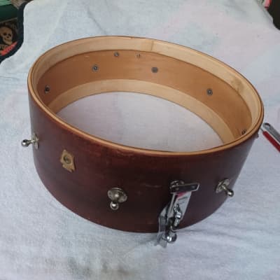 WFL  Custom  snare drum 15x5 1958 Mahogany image 8