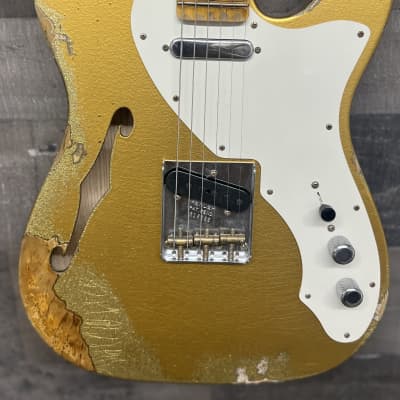Fender CUSTOM SHOP NAMM LTD 50’S TELECASTER THIN LINE HEAVY RELIC AZTEC 2017 Gold Sparkle With Original Case for sale