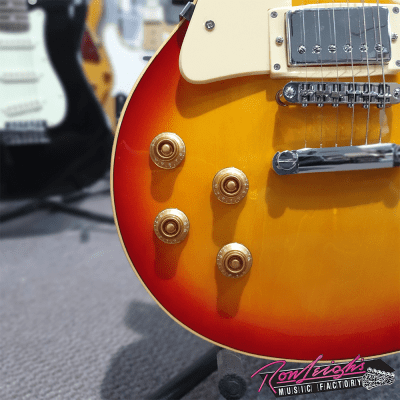 SX Left Handed 'LP' Style Electric Guitar in Cherry Sunburst image 4