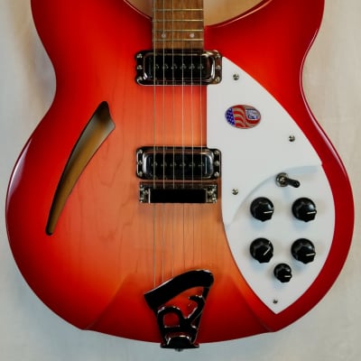 Rickenbacker 330 Fire Glo Thin-Line Semi-Hollow Electric Guitar, 2022 w/Oiled Rosewood Fretboard, HC image 1