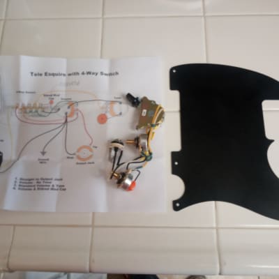Emerson Fender Esquire Wiring Kit Assembly w/Eldred Mod, w/ 5-hold Pickguard, Logo image 2