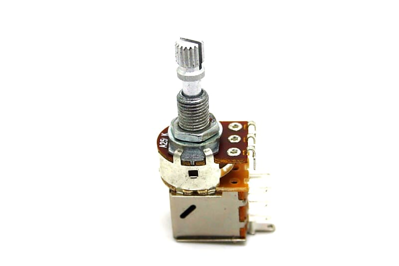 POTENTIOMETER A25K 25K LOGARITHMIC AUDIO PUSH/PULL KNURLED SHORT SHAFT -  METRIC