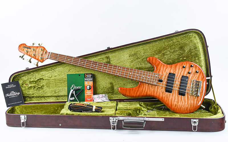 Yamaha BBG5A Quilt Maple Amber Burst 5 String 2001 | Reverb