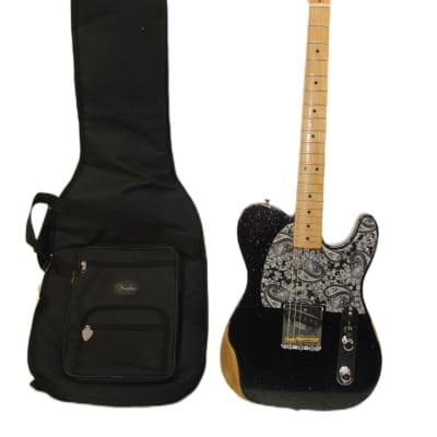 2021 Fender Brad Paisley Esquire Electric Guitar Maple, Black Sparkle w/ Bag image 1