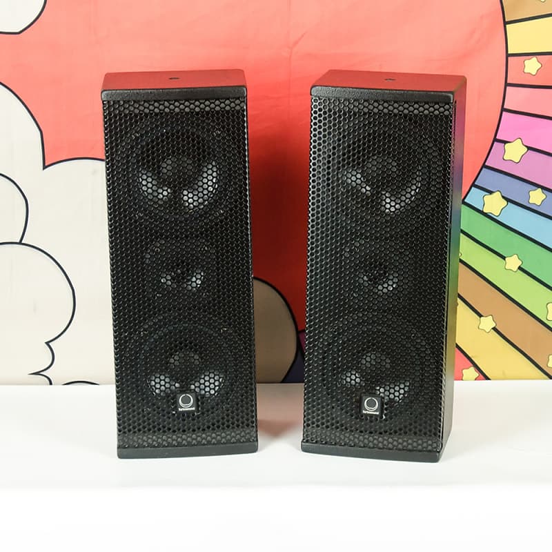 Used Pair Turbosound TCS-20 Speaker Enclosures, Dual 5" Speakers & Tweeter, 8 Ohm image 1