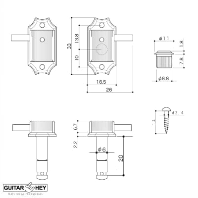 NEW Gotoh SD90-SL MG LOCKING Tuners Set L3+R3 w/ screws 3x3 - NICKEL image 3