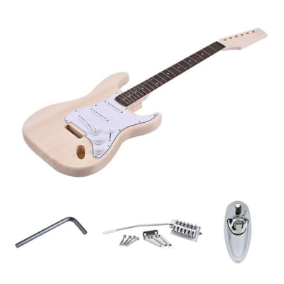 Muslady ST Style Electric Guitar Fingerboard DIY Kit Set for Guitar Lover Home entertainment,Basswood Body,Maple Neck,Rosewood image 3