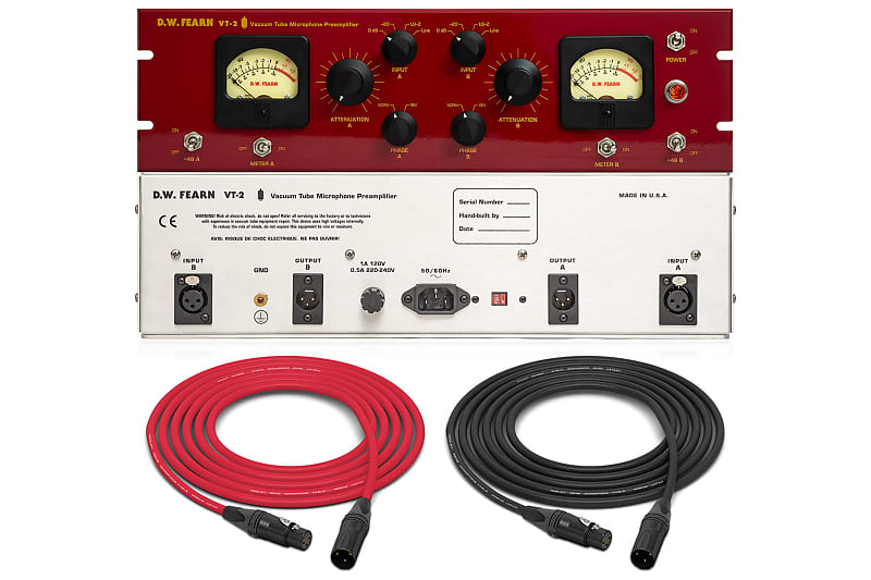 D.W. Fearn VT-2 | Dual Channel Vacuum Tube Microphone Preamplifier Pro Audio LA image 1