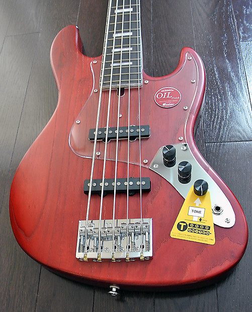 Bacchus Handmade Japan Series WOODLINE DX5/E - 5 String Bass In Red Oil  Finish - Authorized Dealer