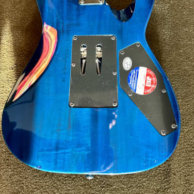 ESP LTD MH-103 QM - 2016, See Thru Blue, Left Handed image 11