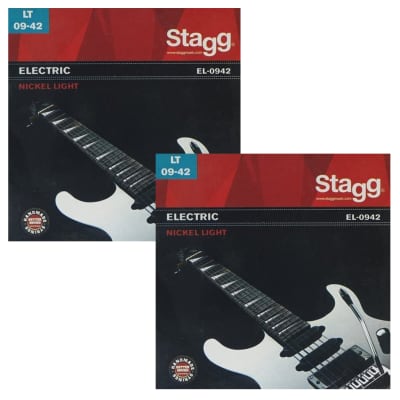 Electric Guitar Strings 9-42 Stagg Nickel Plated Steel EL-0942 Light X2 SET OFFER image 1
