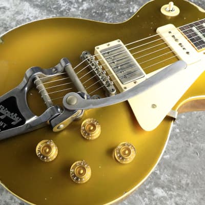 Gibson Custom Shop Murphy Lab Sergio Vallin '55 Les Paul Goldtop with Bigsby 2022 - Present - Aged Gold image 2