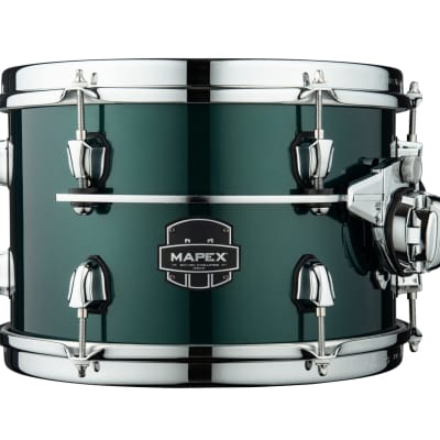 MAPEX SATURN EVOLUTION CLASSIC MAPLE 4-PIECE SHELL PACK - HALO MOUNTING SYSTEM - MAPLE AND WALNUT HYBRID SHELL - FINISH: Brunswick Green Lacquer (PQ)  HARDWARE: Chrome Hardware (C) image 5
