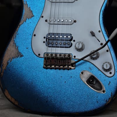 American Fender Stratocaster Relic Custom Nitro Blue Sparkle HSS image 1